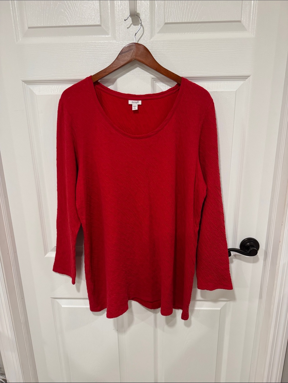 J. Jill Red Lightweight Knit Tunic Top